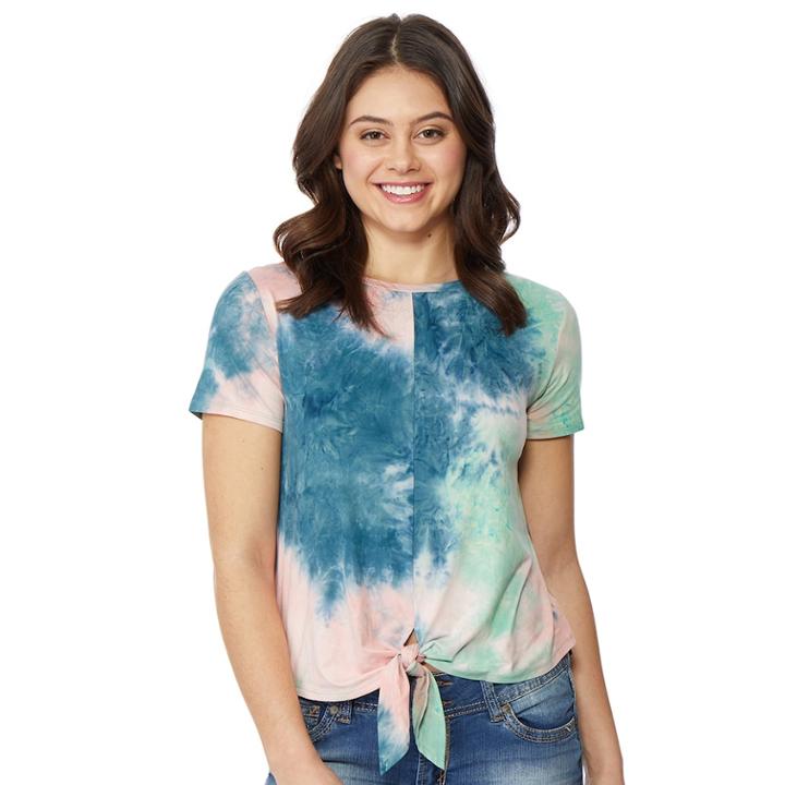 Juniors' Wallflower Twist-front Tee, Teens, Size: Medium, Lt Green