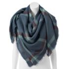 Lc Lauren Conrad Plaid Blanket Square Scarf, Women's, Med Grey