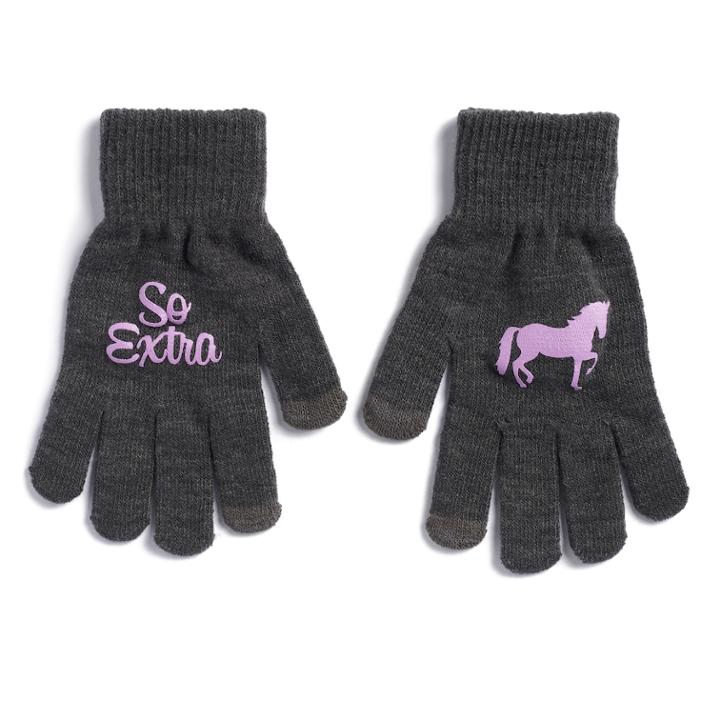 Women's So&reg; So Extra Unicorn Tech Knit Gloves, Dark Grey