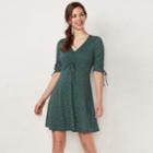 Petite Lc Lauren Conrad Print Fit & Flare Dress, Women's, Size: Xl Petite, Green