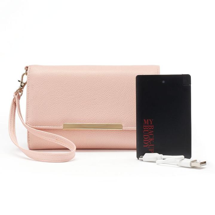 Apt. 9&reg; Carli Rfid-blocking Phone Charging Wristlet, Women's, Pink