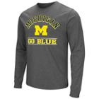 Men's Campus Heritage Michigan Wolverines Wordmark Long-sleeve Tee, Size: Xl, Oxford
