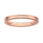 Stacks And Stones 18k Rose Gold Over Silver Grooved Stack Ring, Women's, Size: 7, Pink