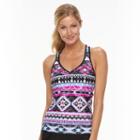 Women's Zeroxposur Tribal Racerback Tankini Top, Size: 6, Drk Purple