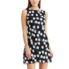 Women's Chaps Print A-line Dress, Size: 6, Black