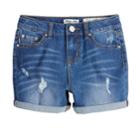 Girls 7-16 Indigo Rein High Rise Distressed Jean Shorts, Size: 10, Med Blue