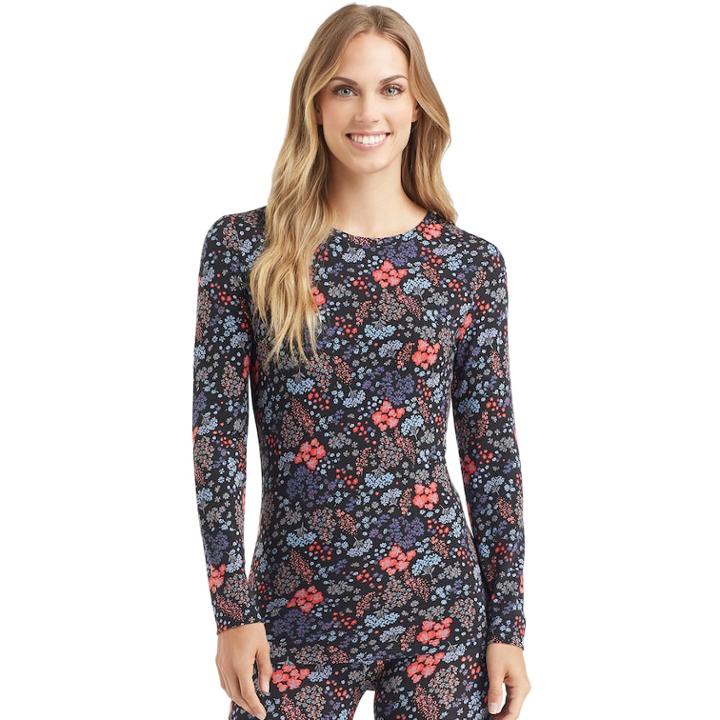 Women's Cuddl Duds Softwear Crewneck Top, Size: Regular, Oxford