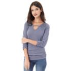 Juniors' Iz Byer Ruched Lace-yoke Top, Teens, Size: Xl, Med Blue