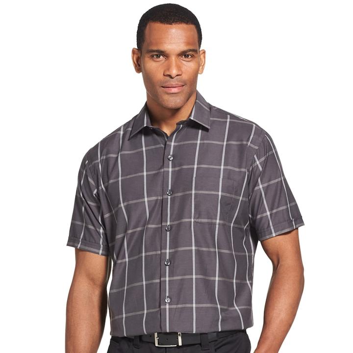 Men's Van Heusen Air Classic-fit Button-down Shirt, Size: Large, Black