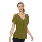 Women's Dana Buchman Cold-shoulder Top, Size: Large, Med Green