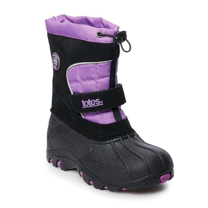 Totes Jaclyn Slip On Girls' Winter Boots, Size: 13, Dark Grey