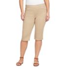 Plus Size Gloria Vanderbilt Avery Pull-on Skimmer Capris, Women's, Size: 16 W, Beig/green (beig/khaki)