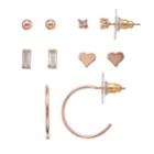 Lc Lauren Conrad Heart & Semi-hoop Nickel Free Earring Set, Women's, Light Pink