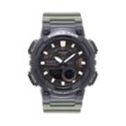 Casio Men's Telememo World Time Analog-digital Watch - Aeq110w-3avk, Size: Xl, Green