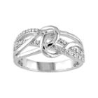 1/10 Carat T.w. Diamond Sterling Silver Loop Ring, Women's, Size: 8, White