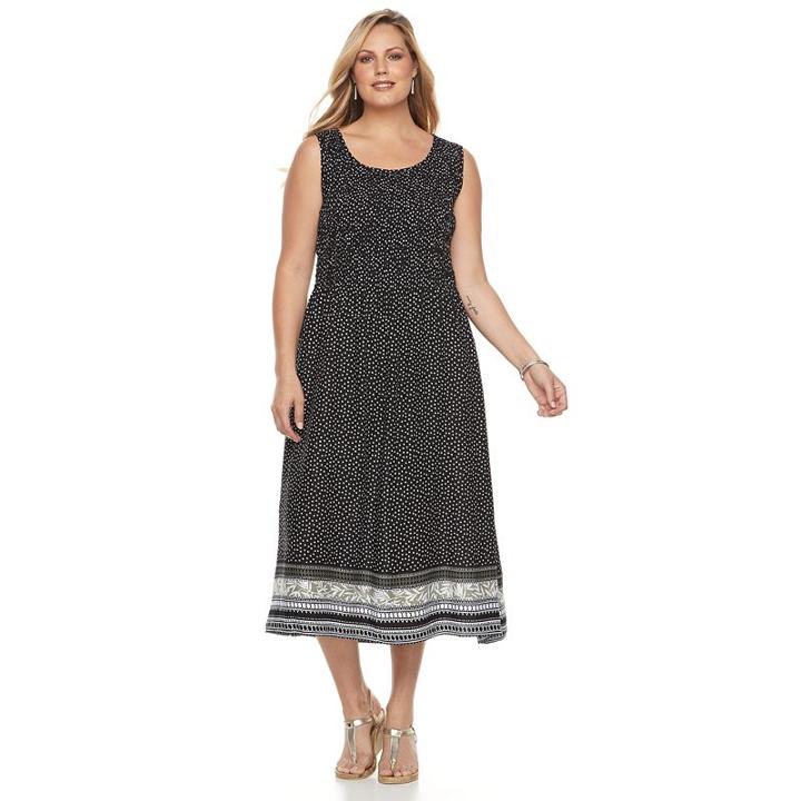 Plus Size Croft & Barrow&reg; Smocked Challis Dress, Women's, Size: 1xl, Oxford
