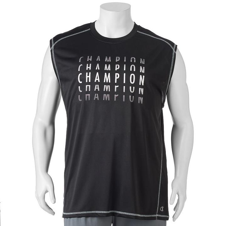Big & Tall Champion Modern-fit Logo Muscle Tee, Men's, Size: 4xb, Black