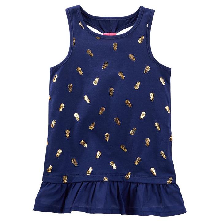 Girls 4-6x Oshkosh B'gosh&reg; Foil Racerback Peplum Tank, Girl's, Size: 6x, Blue