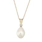 14k Gold Freshwater Cultured Pearl & Diamond Accent Pendant Necklace, Women's, White