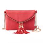 Deluxity Tessa Tasseled Crossbody Bag, Women's, Red