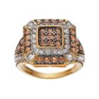 Champagne Brilliance 14k Gold Over Silver Crystal Octagon Ring, Women's, Size: 7, Brown