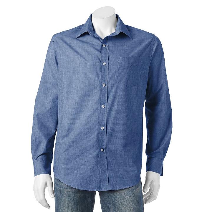 Big & Tall Croft & Barrow Classic-fit Solid Easy-care Button-down Shirt, Men's, Size: 4xb, Blue