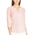Women's Chaps Textured Splitneck Top, Size: Xl, Pink