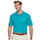 Big & Tall Croft & Barrow&reg; Classic-fit Easy-care Interlock Pocket Polo, Men's, Size: 3xb, Turquoise/blue (turq/aqua)