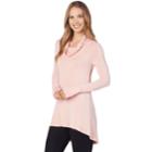 Women's Cuddl Duds Softwear Cowlneck Tunic Top, Size: Medium, Lt Orange