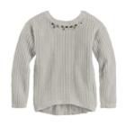 Girls 7-16 Sugar Rush Jeweled Neck Sweater, Size: Small, Grey