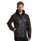 Men's Excelled Faux-leather Racer Jacket, Size: Xl, Black