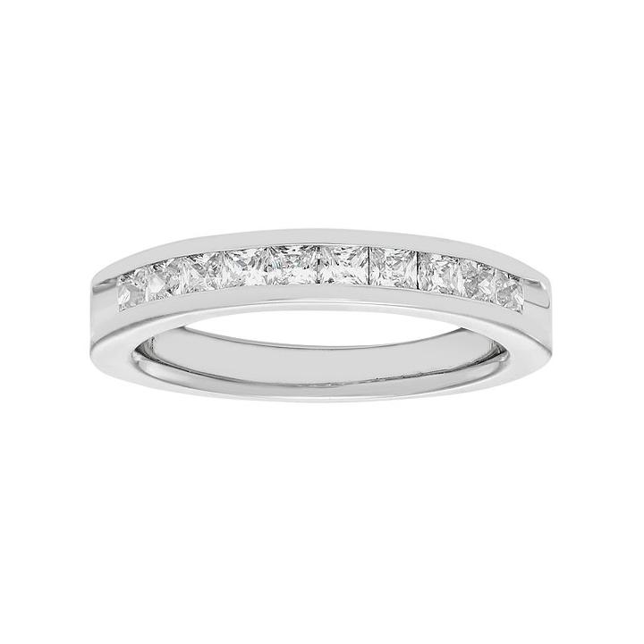 14k White Gold 3/4 Carat T.w. Diamond Anniversary Ring, Women's, Size: 8.50