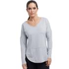 Women's Balance Collection Leigh Strappy Long Sleeve Top, Size: Medium, Light Grey