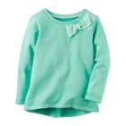 Girl's 4-8 Carter's Bow Sweatshirt, Size: 6, Turquoise/blue (turq/aqua)