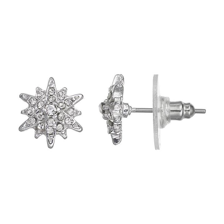 Lc Lauren Conrad Pave Starburst Stud Earrings, Women's, Silver