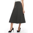 Petite Dana Buchman Seamed Midi Skirt, Women's, Size: Xl Petite, Dark Grey