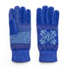 Women's Isotoner Snowflake Chenille Tech Gloves, Dark Blue