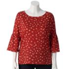 Plus Size Lc Lauren Conrad Bell Sleeve Top, Women's, Size: 2xl, Med Red