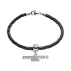 Insignia Collection Sterling Silver & Leather Firefighter's Girl Charm Bracelet, Size: 7.5, Multicolor