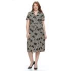 Plus Size Dana Buchman Floral Pintuck Shirtdress, Women's, Size: 1xl, Beig/green (beig/khaki)