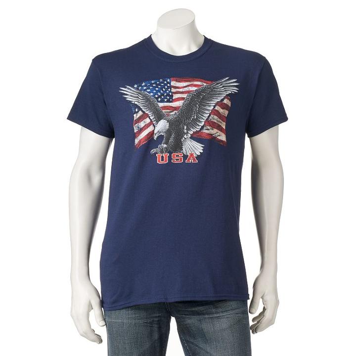 Men's Eagle Old Glory Tee, Size: Medium, Blue (navy)