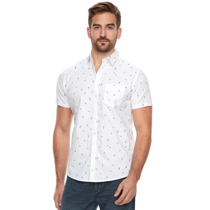 Men's Marc Anthony Slim-fit Stretch Woven Button-down Shirt, Size: Small, White