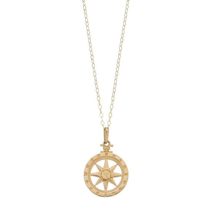 10k Gold Compass Pendant Necklace, Women's, Size: 18