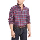 Big & Tall Chaps Classic-fit Plaid Flannel Button-down Shirt, Men's, Size: Xl Tall, Blue