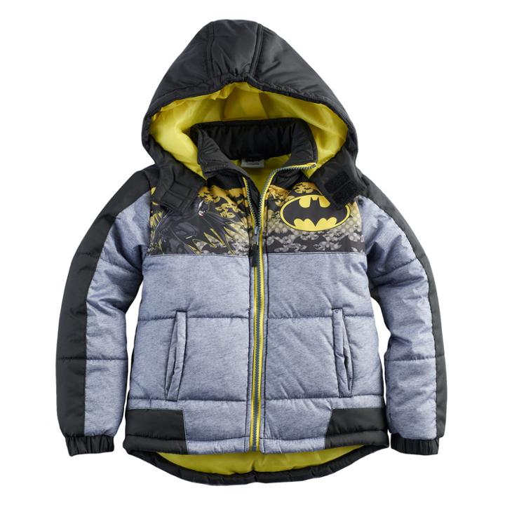 Boys 4-7 Dc Comics Batman Quilted Heavyweight Jacket, Size: 7, Grey