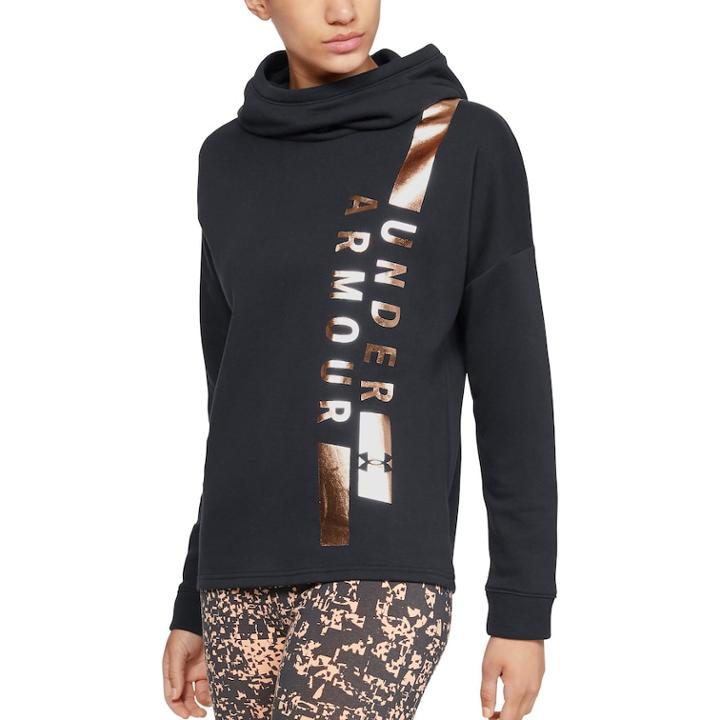 Women's Under Armour Rival Vertical Graphic Funnel-neck Hoodie, Size: Xs, Oxford