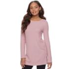 Women's Sonoma Goods For Life&trade; Crewneck Waffle-weave Tunic, Size: Large, Med Pink