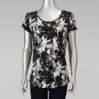 Women's Simply Vera Vera Wang Printed Scoopneck Tee, Size: Small, Oxford