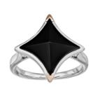 Onyx Sterling Silver Square Ring, Women's, Size: 8, Black