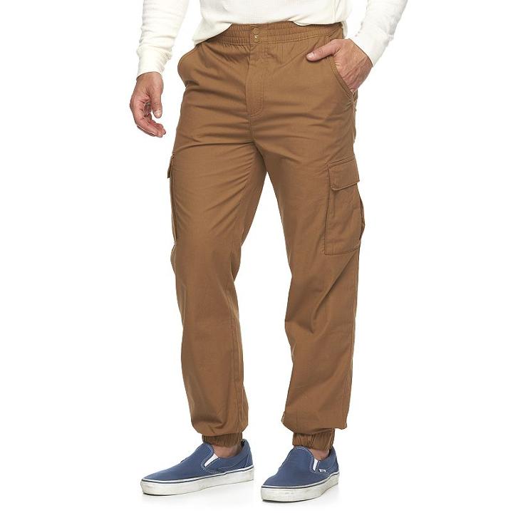 Men's Hollywood Jeans Cargo Jogger Pants, Size: Large, Brown Oth